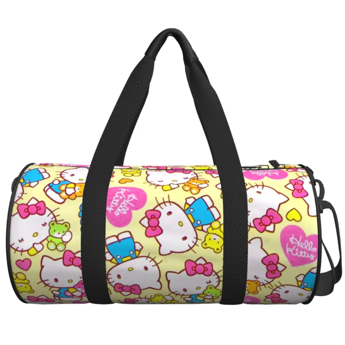 

Japanese Hello Kitty Halloween Kawaii Cartoon Cat Travel Bag Casual Sports Bags Large Capacity Vintage Gym Bag Men Fitness Bag
