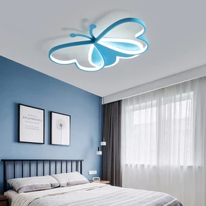 Lâmpada de teto infantil LED borboleta, luminária rosa, sala de estar, meninos e meninas, decoração do jardim de infância 6 principais vendas luz teto quarto cama rosa - №6