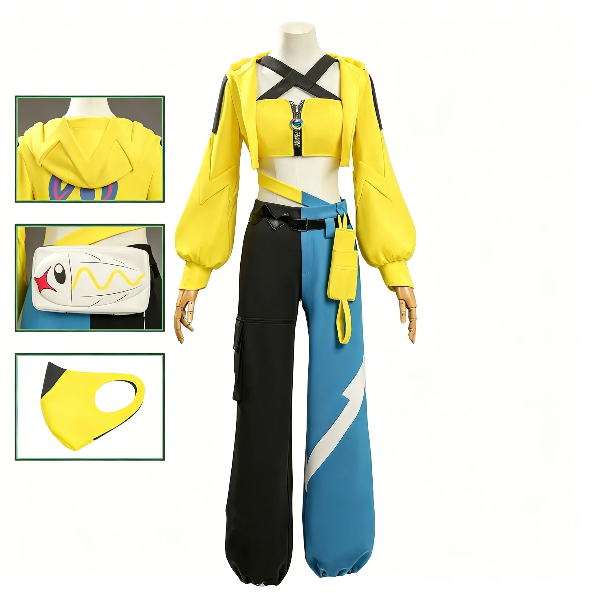 Disfraz completo Canari PLZA pkm Z-A, conjunto de cosplay de anime, sombrero, ropa para juegos de rol para mujer, Halloween, Comic Con, fiesta