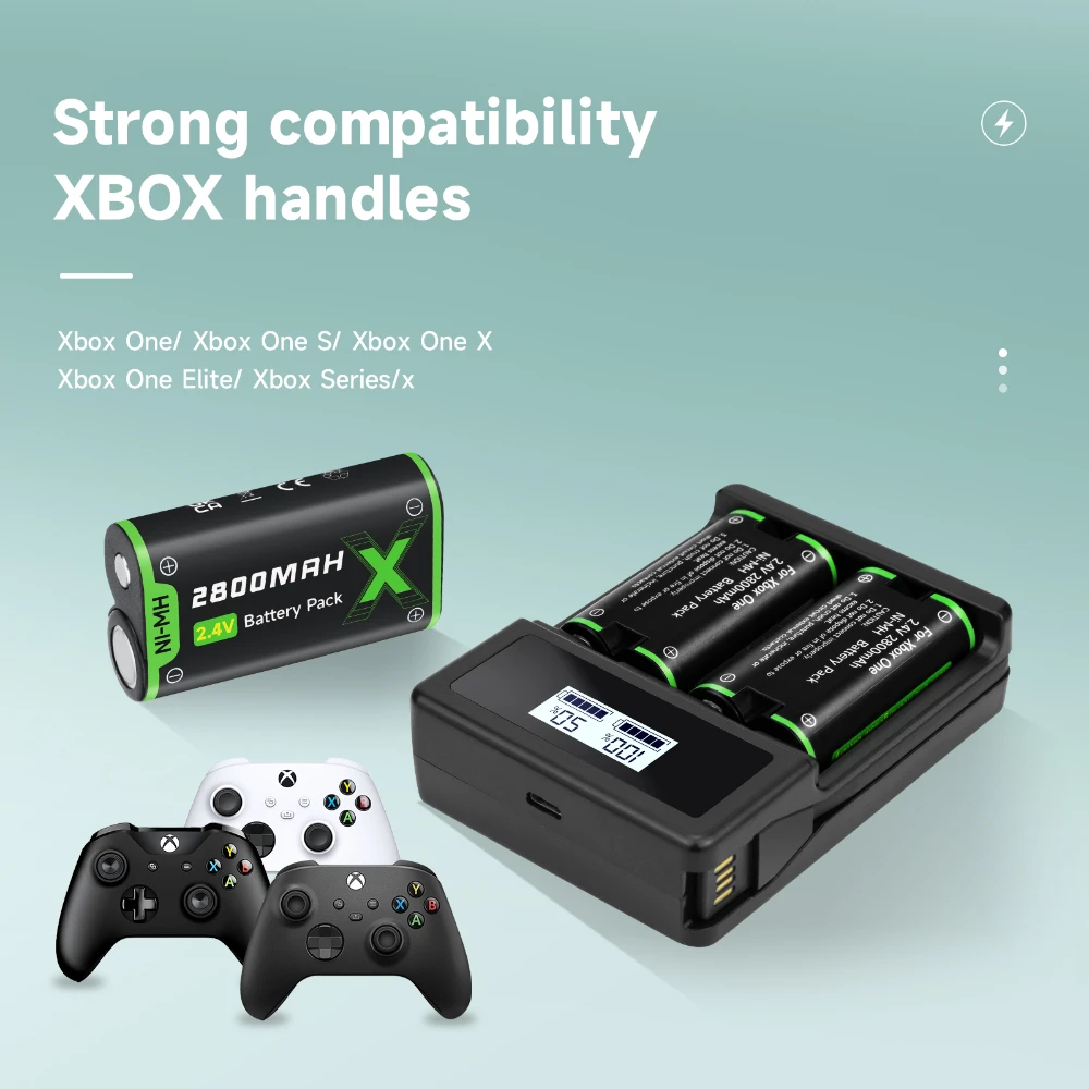 Palo 2600mah Akku für Xbox One Controller X/S/Xbox X/S/Elite XBOX-ONE Controller Akku USB-Ladegerät