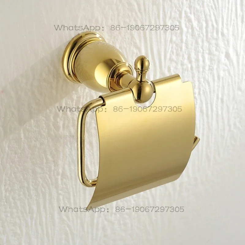 

Gold-plated tissue holder, American classical European toilet paper holder, all-copper paper reel