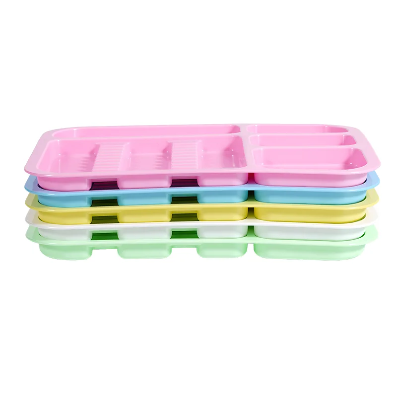 1pc Dental Instruments Trays Autoclavable Plastic Divided Split Trays Colorful Plastic Divided Placement Box