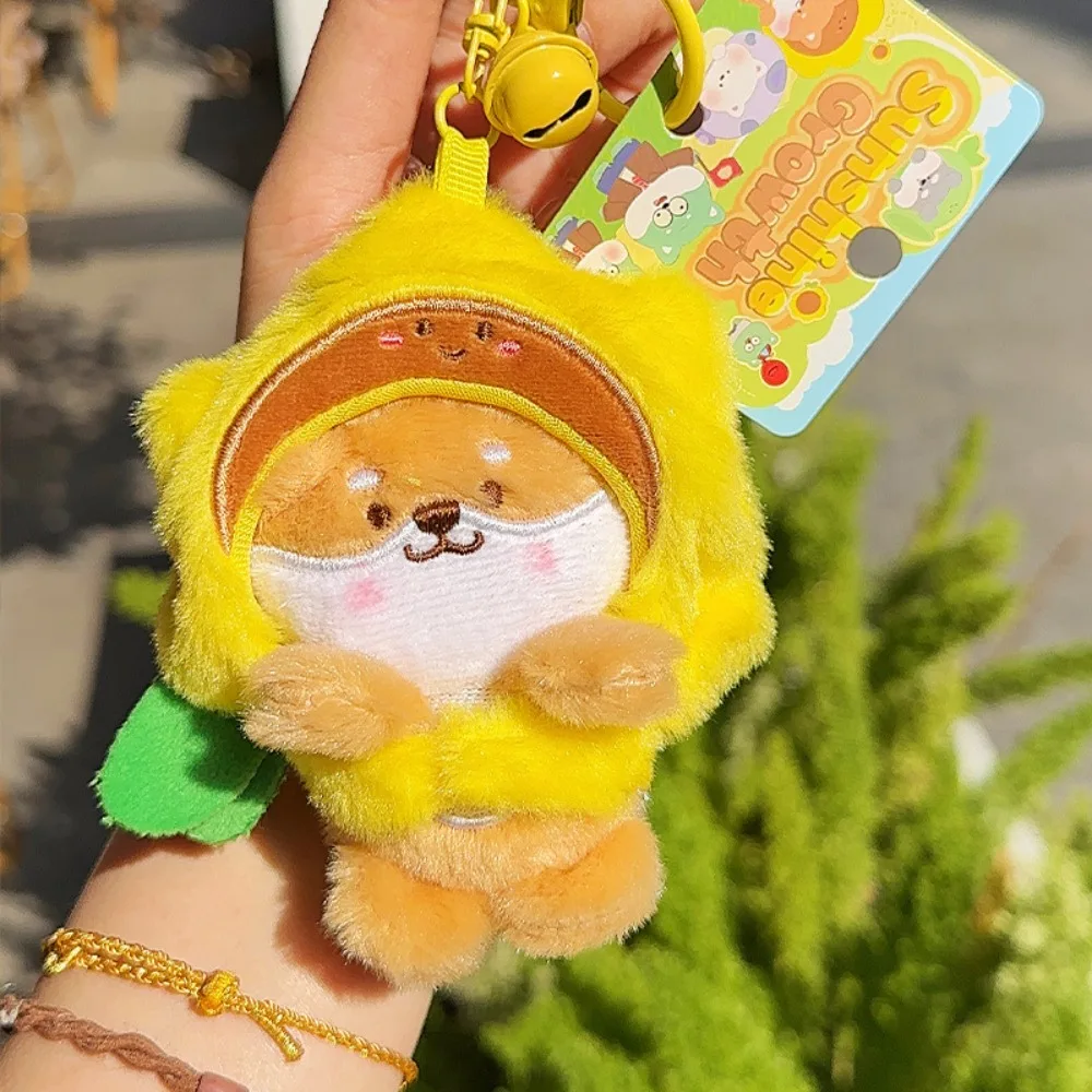 

PP Cotton Dog Headgear Plush Pendant Soft Fluffy Dog Plushies Keychains Cartoon Hanging Decoration Dog Head Set Keychain