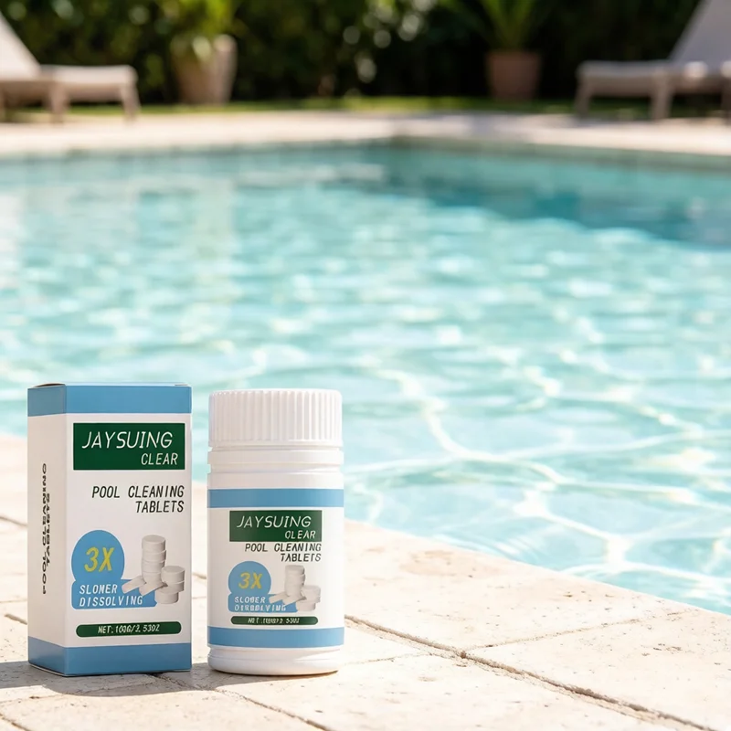 NUEVAS Tabletas Efervescentes de Cloro Multi-Efecto 100g, Purificadoras de Agua, Desinfectantes, Eliminan Algas, Pastillas de Limpieza para Piscinas y Jacuzzis