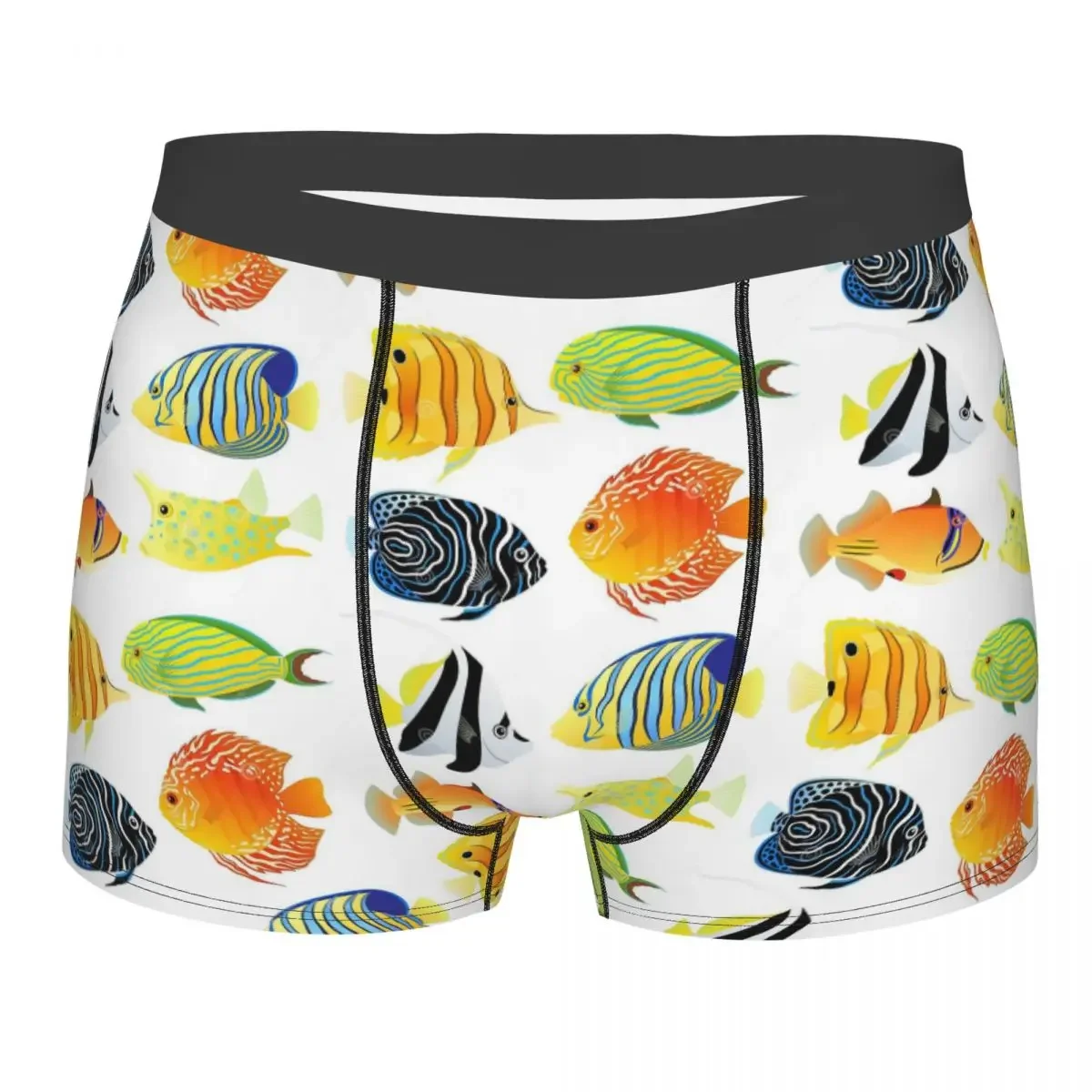 Various Colorful Tropical Fish Men's Boxer Briefs, Highly Breathable Underpants,Top Quality 3D Print Shorts Gift Idea