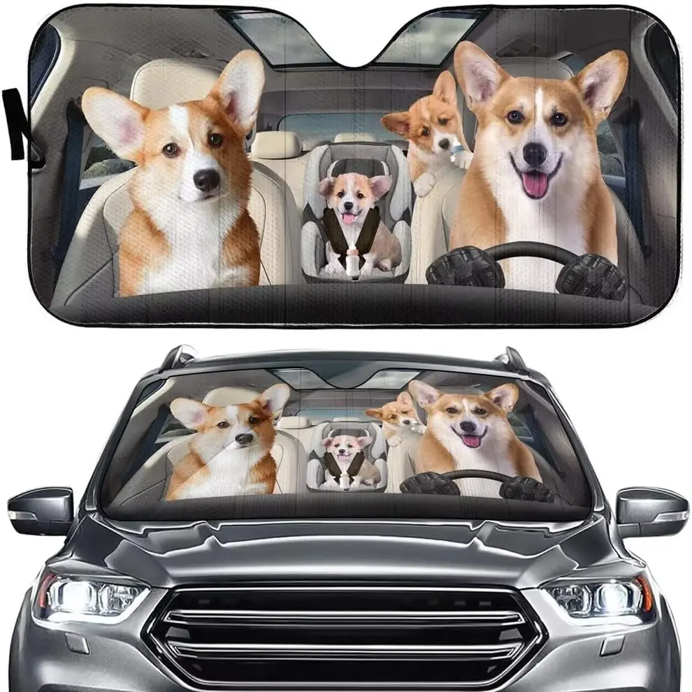 Welsh Corgi Car Sun Shade, Welsh Corgi Gifts, Corgi Car Accessories, Car Decoration, Dog Lover Gifts, Welsh Corgi Gifts LNG20211