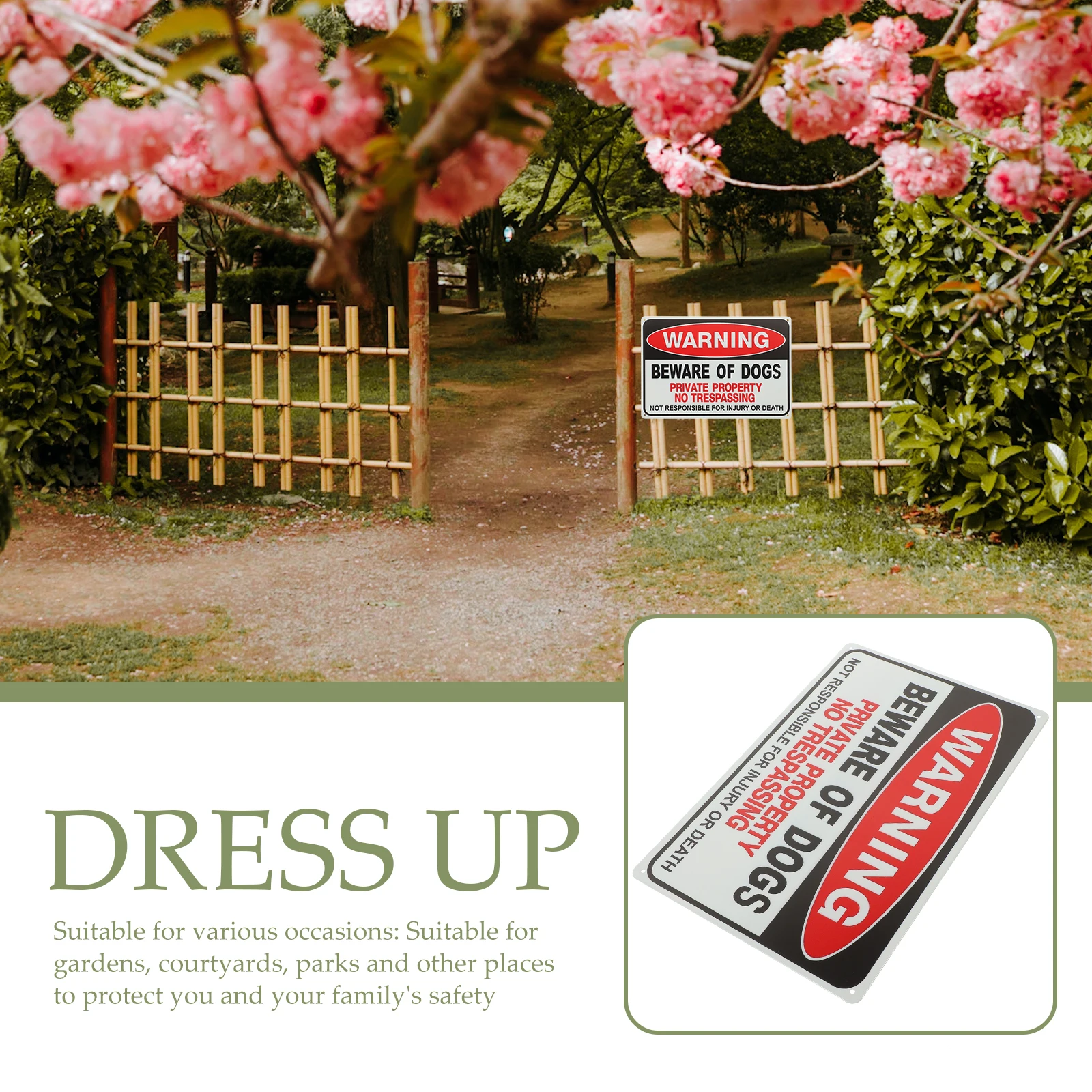 

2pcs Dog Signs Beware Of Dogs Sign Durable Iron for Garden Courtyard Parks Home Decor Easy Installation Warning Sign