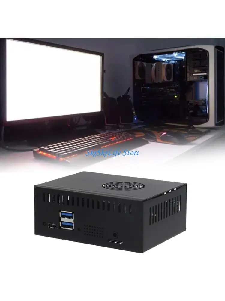 

Металлический корпус E65E с охлаждающим вентилятором алюминиевый радиатор для OrangePi 5 Eu/US Plug