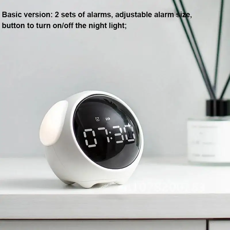 Clock Table Alarm Expression Pixel Clock Alarm Bedside Kids Night Wake Up Light Multi Function Smart Alarm Children