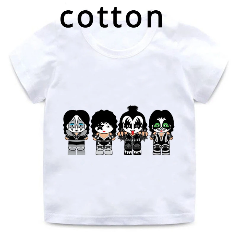 Girl Boy Blouse New Stormtrooper Fans Kiss Rock Band Print Round Neck Cotton TShirt Children Summer Short Sleeve Kid T-shirt Top