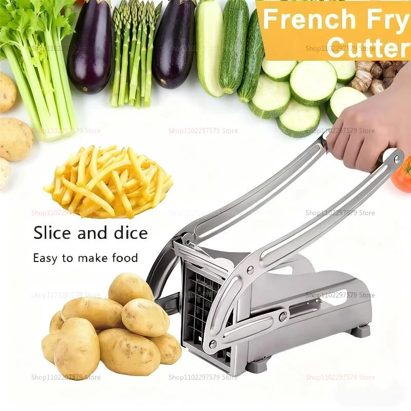 

Food Grade Stainless Steel Vegetable/Chips Chopper Multifunction Manual Vegetable Cutter Toolwith Non-slip Suction Cup Base