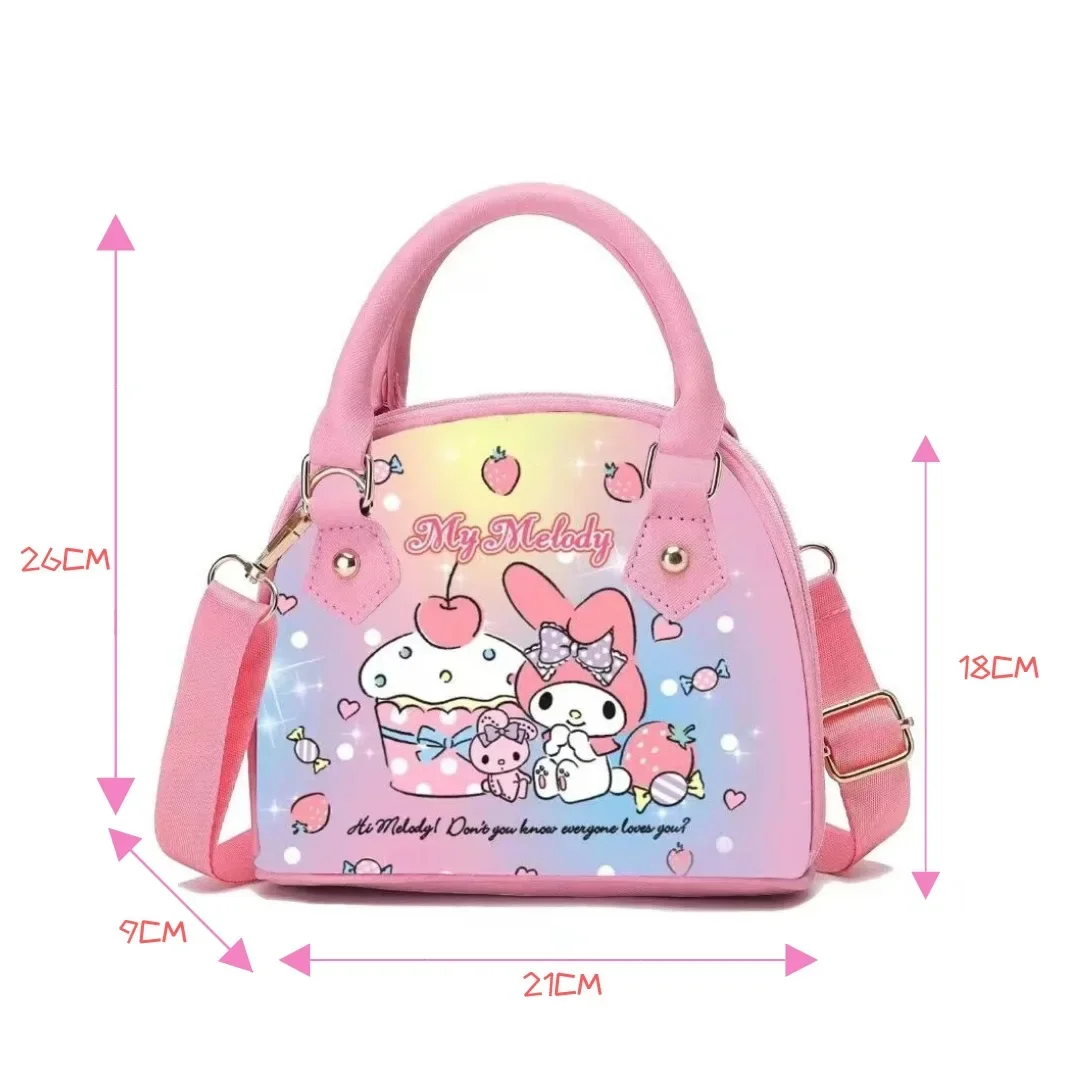 New Cute Melody Cosmetic Bag Cartoon Children Hello Kitty Kuromi Big-Eared Dog Coin Purse Stylish Crossbody Bag Shoulder Handbag