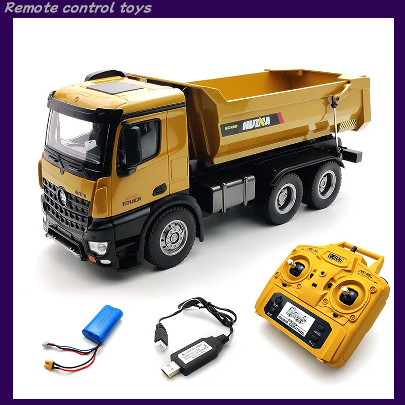 Huina 582 1:14 Remote-Controlled Alloy Dump Truck, Engineering Vehicle, Dump Truck Model, Electric Simulation Vehicle