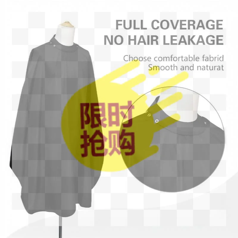 Barber Hair Cutting Cape Waterproof Anti Static Hair Resistant Salon Gown With Button Collar For Hair Styling Shop Home Hair Cu