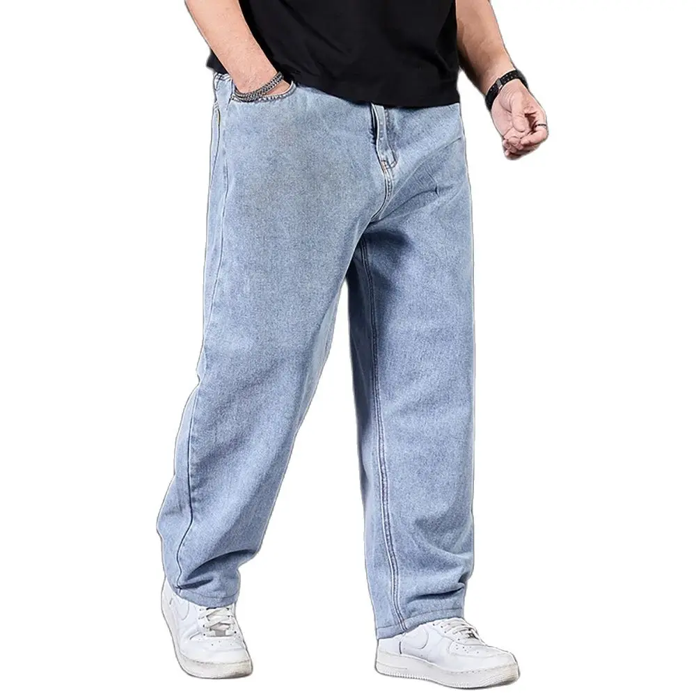 Mode Wijde Pijpen Denim Broek Heren Casual Losse Baggy Jeans Hiphop Harem Plus Maat 50 Rechte Broek Kleding