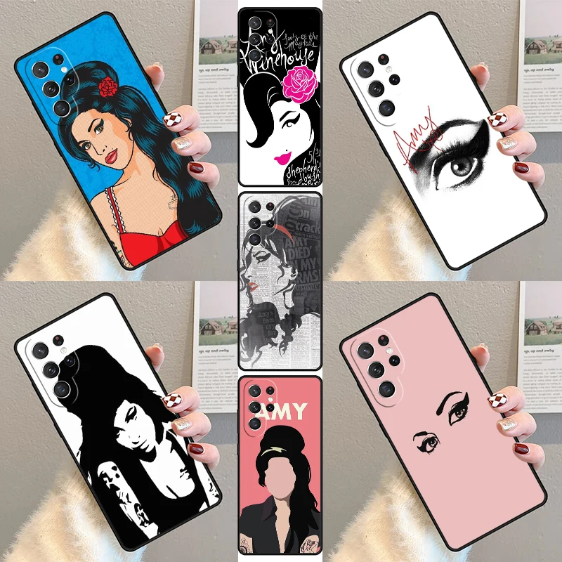 Силиконовый чехол Amy Winehouse для Samsung Galaxy S23 S21 S20 FE S24 S22 Ultra Note20 S10 S9 S8 Plus