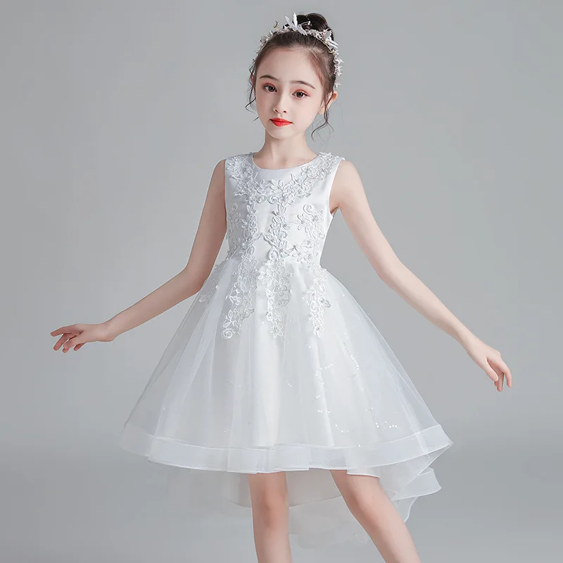 Mädchen formelles Kleid, Spitze Blume Kinder Frack, Prinzessin Hochzeit flauschige Mesh Kleid Party Kleider Mädchen Kinder kleid