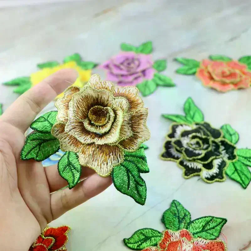 3D Flower Lace Fabric 1Pcs Embroidered Applique for Sewing Dresses Handmade Clothing Decoration Material