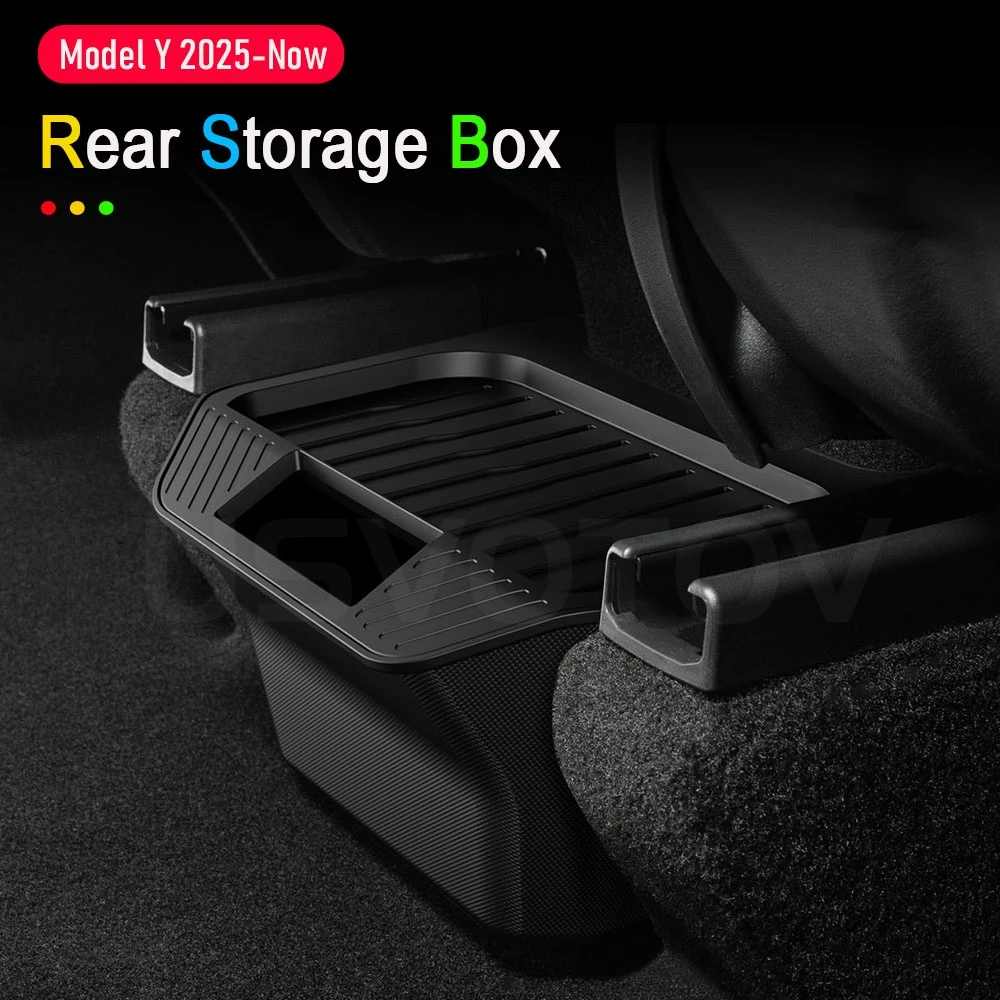 2026 2025 Model Y Juniper Backseat Trash Can Organizer Storage Box Underseat Storage Tray Accessories for Tesla Model Y Juniper
