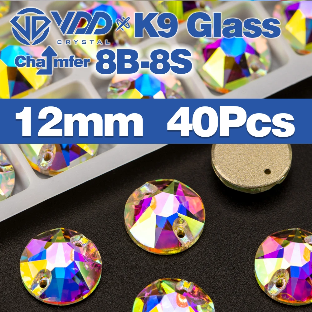 VDD Fase AAAAA Top Qualität K9 Glas Nähen Auf Strass Nähen Kristall AB Flatback Stein Für Kleidung Zubehör Hochzeit Kleid – Detail 10