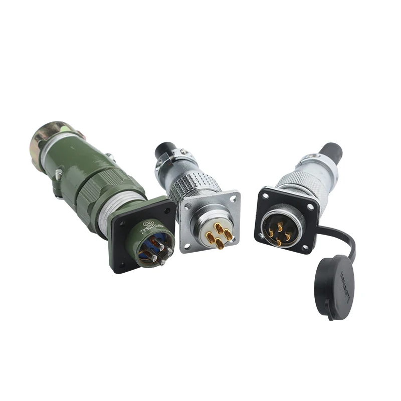 CNC Spindle Motor Aviation Plug Socket Connector 4-Pin CNC Milling Machine Spindle Cable Connector Parts Cable Adapter