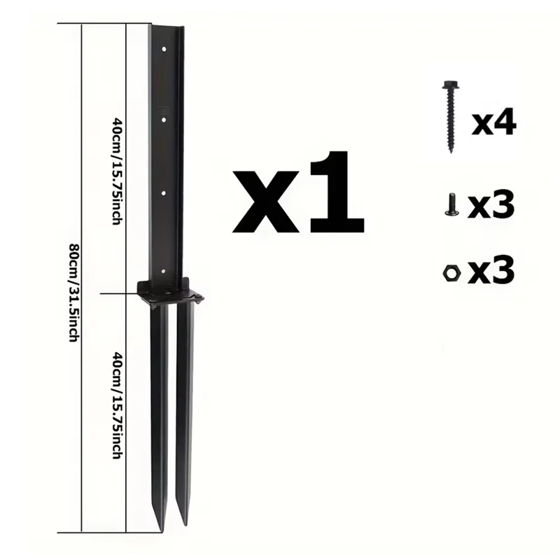 ABKO-Kit de reparación de postes de valla de acero resistente, soportes de anclaje y picos de tierra para fijar vallas de madera inclinadas/rotas