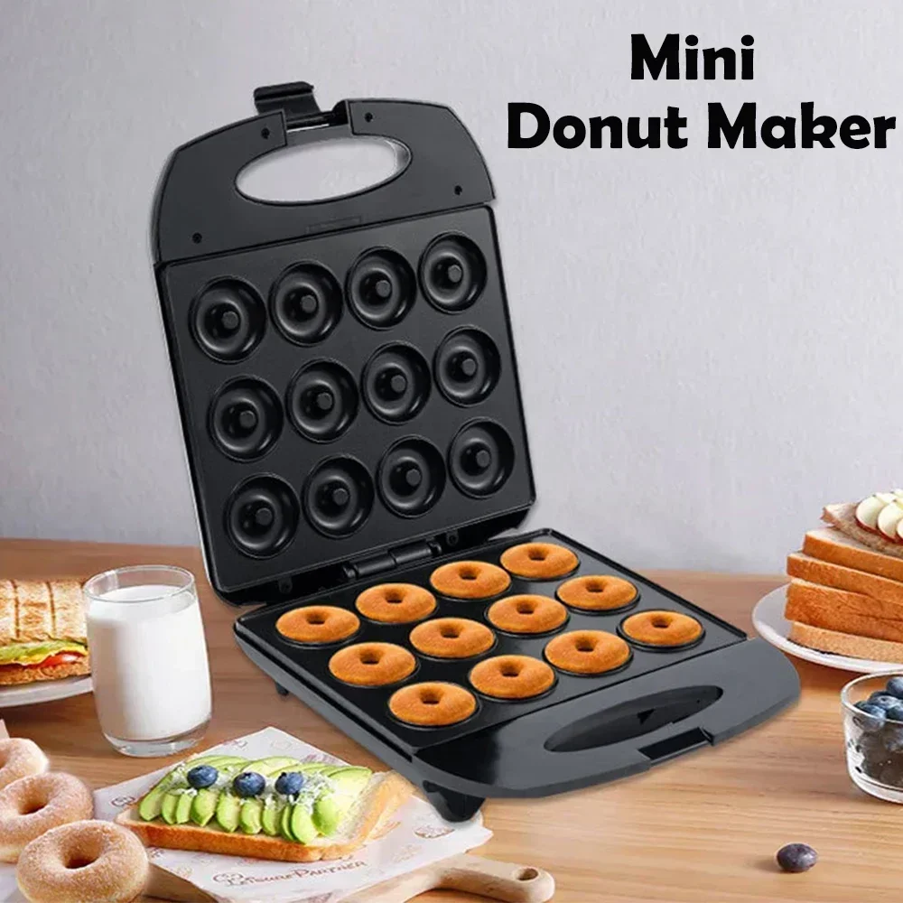 

1200W Electric Donut Maker For Home Makes 12 Doughnuts Non-stick Plates Kids Snacks Dessert 220V EUPlug Square Breakfast Machine