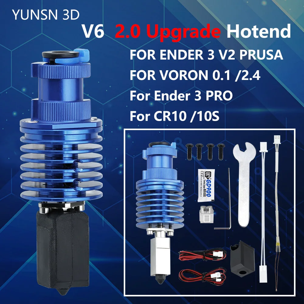 

High Speed Print Head Upgrade V6 Hotend Kit for Ender 3/Ender 3 PRO/VORON 2.4 Hi-End Extruder J-head for Prusa Ender 3 V2/CR10