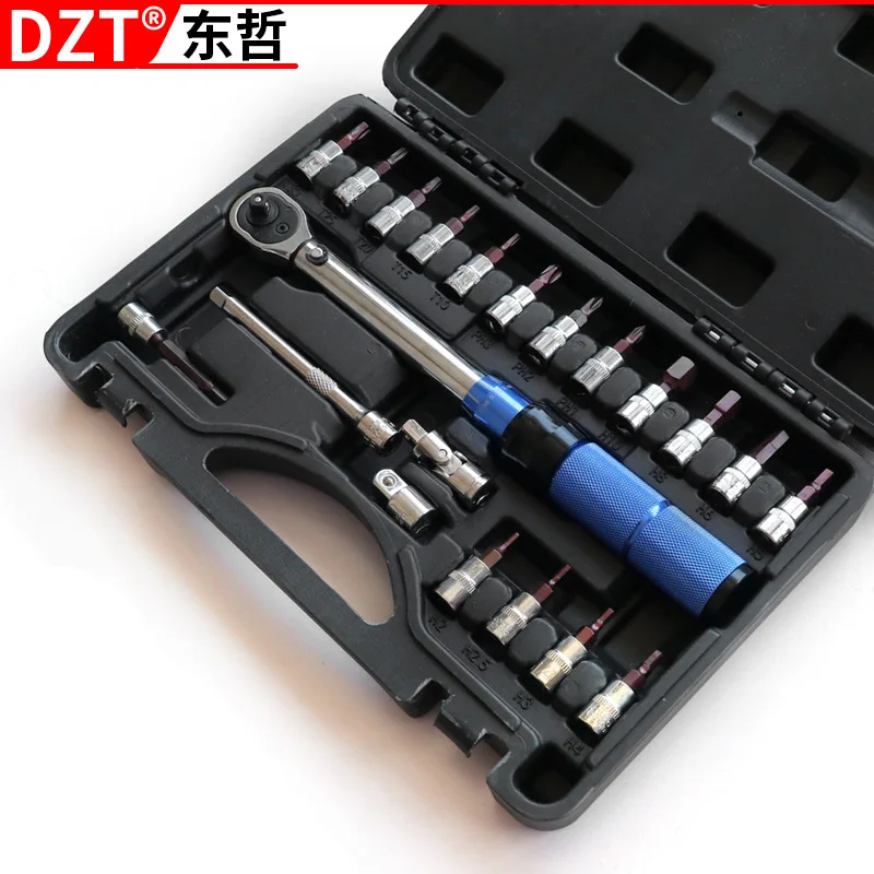 

Набор динамометрических ключей с предустановленным крутящим моментом, 15 предметов, 1/4 дюйма — 2-25 Нм, для ремонта велосипедов