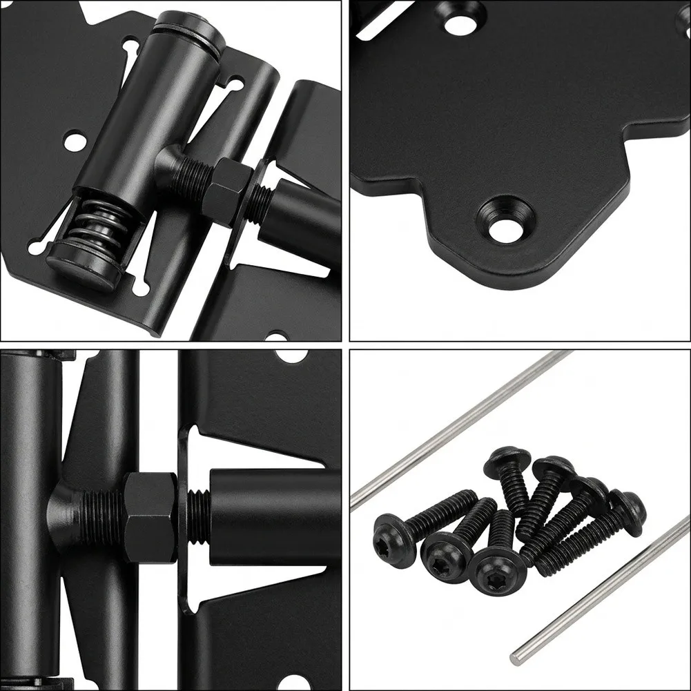 For Home Security Self Closing Gate Hinges Self-closing Gate Hinge High-tensile Carbon Steel Multi-layer Matte Black Coating