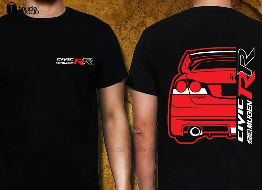 Japón coche Hon Civic Mugen Rr negro hombres verano cuello redondo hombres camiseta barato personalizado camisetas Anime camisas lindas camisas Unisex