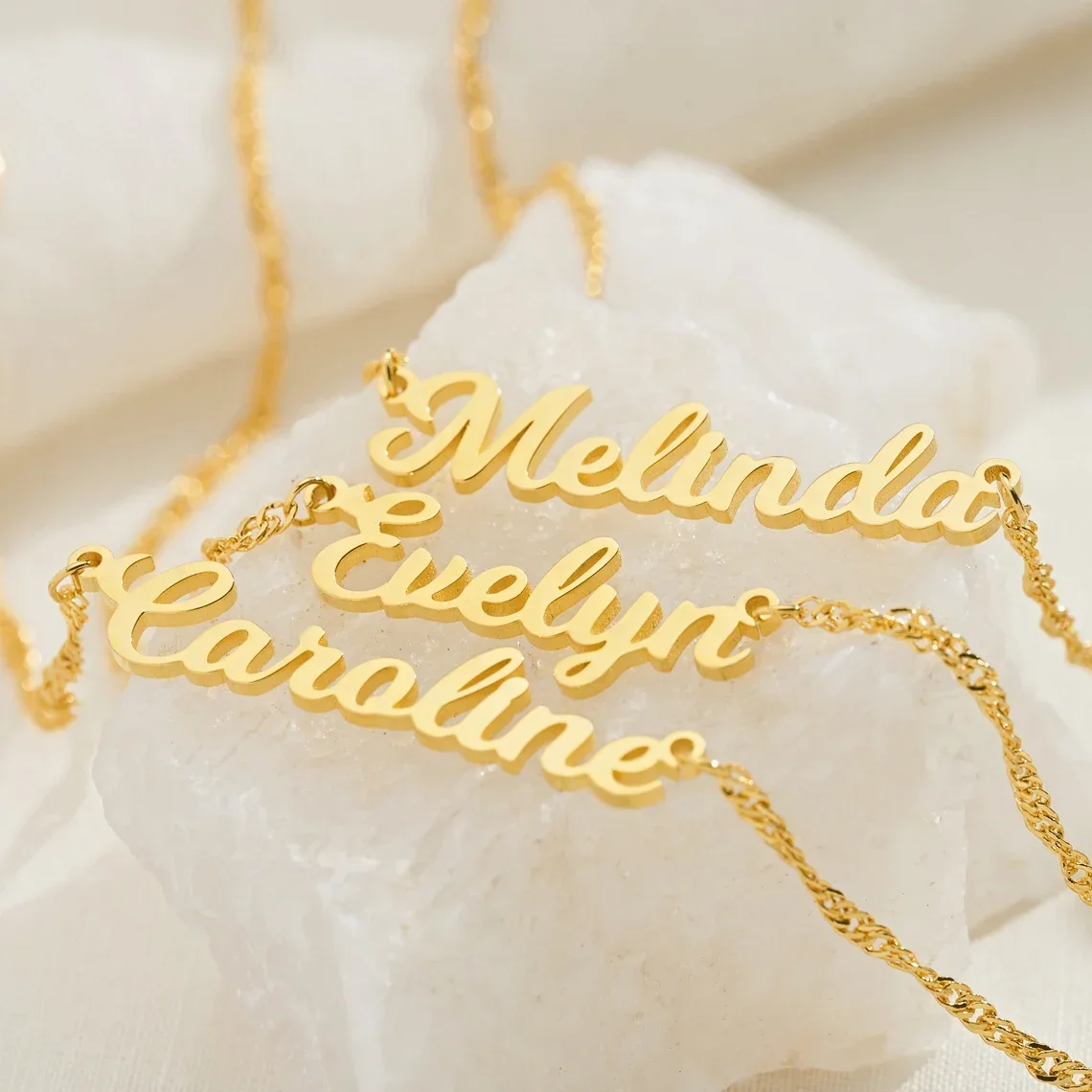 Custom Twist Chain Name Necklace Gold Name Necklace for Women Personalized Jewelry  Birthday Gift for Her Mothers Day Gift