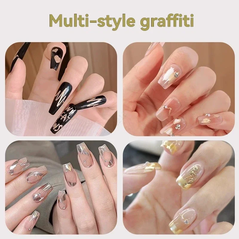 12 لون معدني فرشاة الأظافر مجموعة أقلام مسمار البولندية نقطة الكتابة على الجدران التنقيط القلم DIY بها بنفسك رسومات أظافر أدوات مانيكير الأرجواني الاكريليك