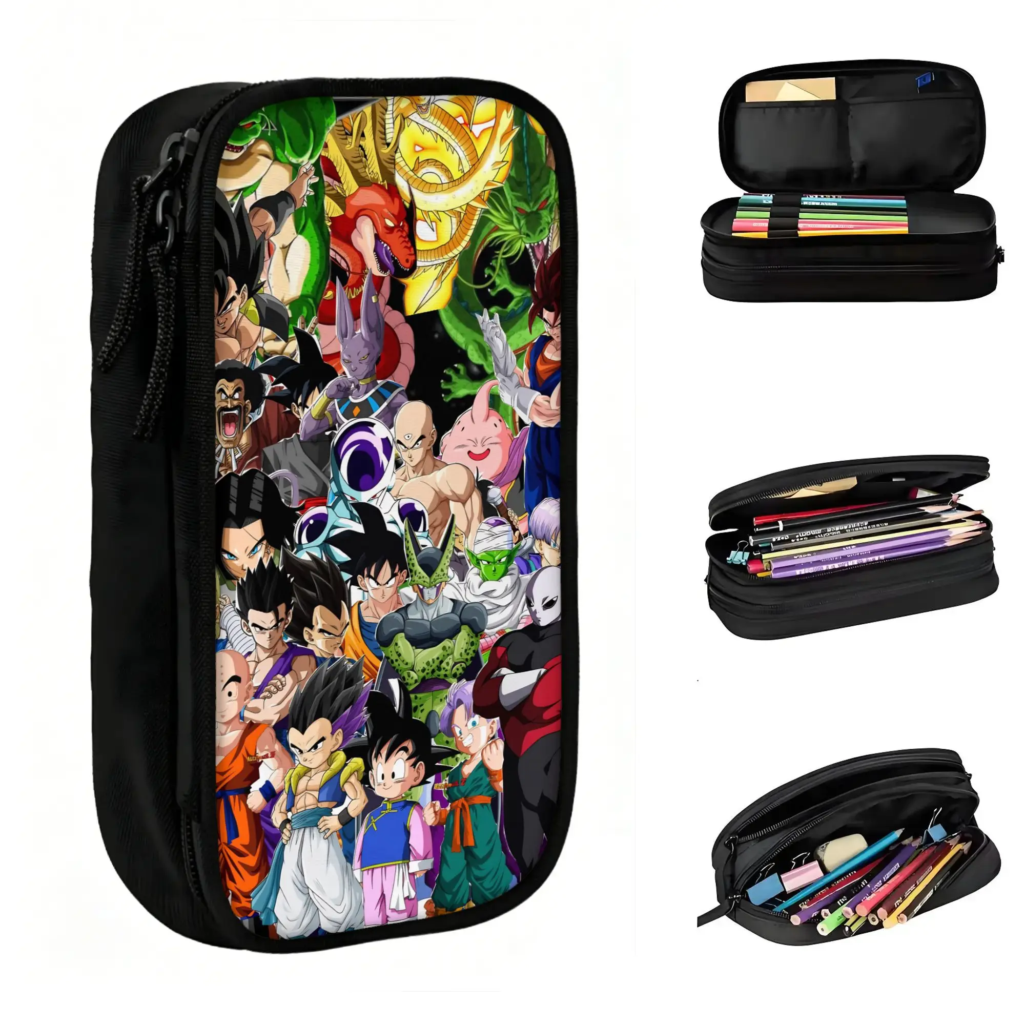 Custom Cute DBZ Vegeta Super Monkey Cartoon Pencil Case for Girl Boy Large Capacity Fashion  Pencil Pouch School Accessories
