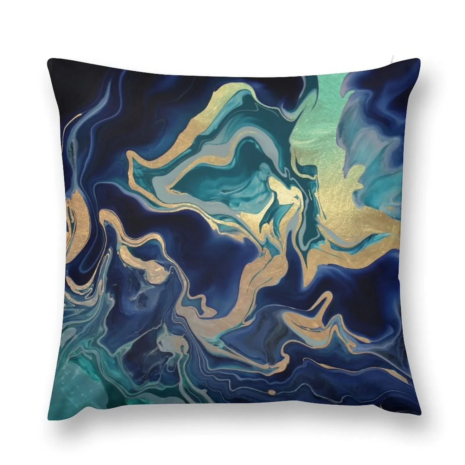 

DRAMAQUEEN GOLD INDIGO by Monika Strigel Throw Pillow Anime pillows decor home ornamental pillows Couch Cushions pillow