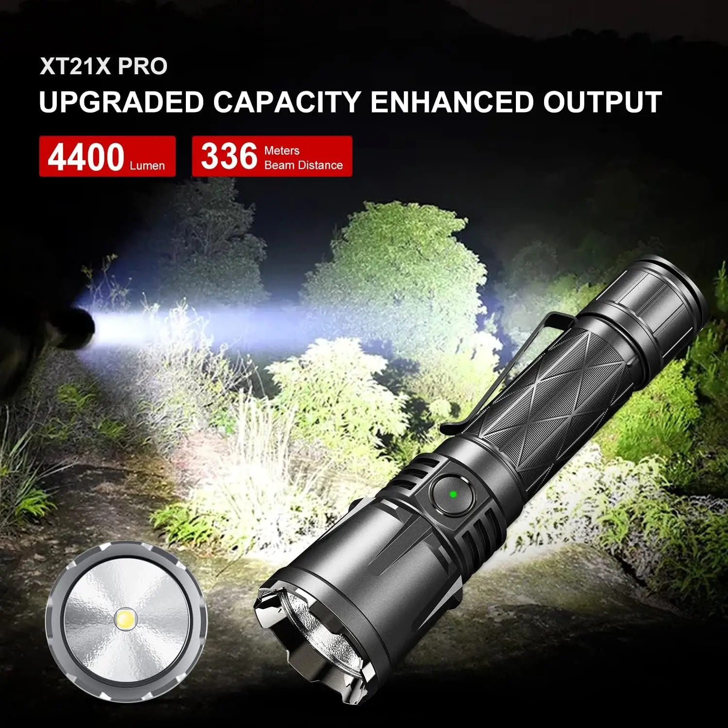 Klarus Fast Charging Tactical Flashlight 4400LMS Beam Super Bright Reach 336m with 5000mAh Battery for Outdoor Camping Emergency