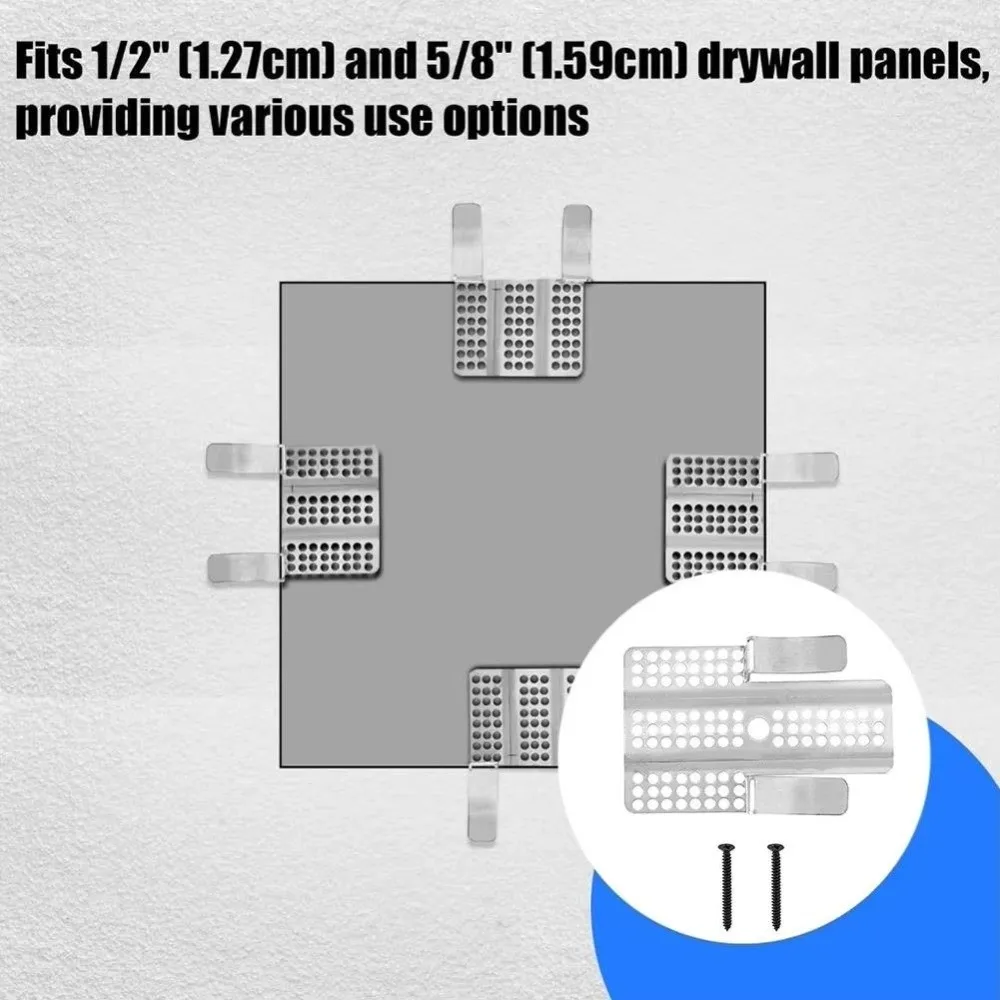 10pcs New Wall Patch Fixing Drywall Repair Clips with Screws Perforated Wall Patch Clips Wall Hole Repair Plasterboard Clips