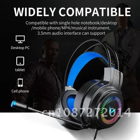 

Wired Gaming Headset with LED Light for Computer Mobile Phone PS4 Gamer Headphones Surround Sound Microphone Laptop Earphone