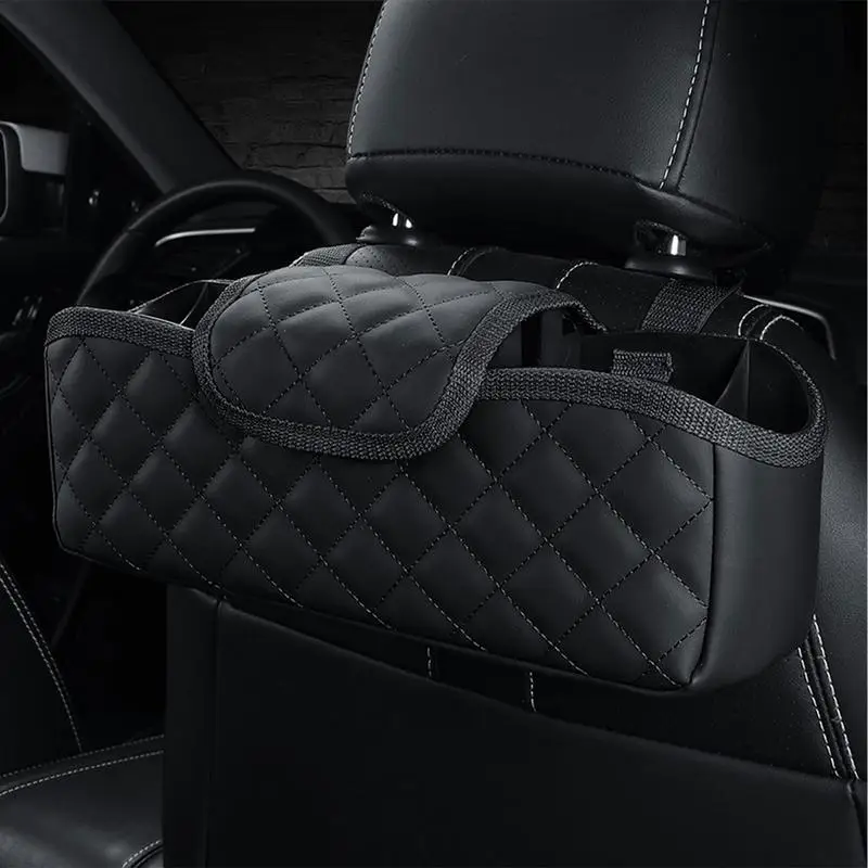 Innovative Car Storage Organizer Small Automotive Travel Storage Bag Car Trash Can Waterproof Automotive Holder For Purse Tissue