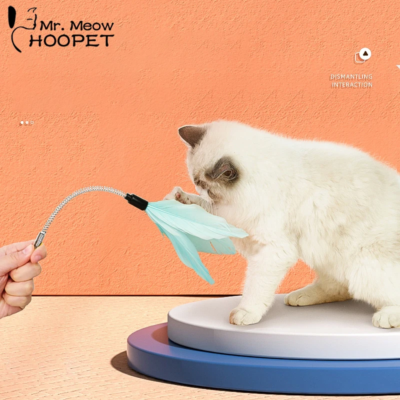 

Hoopet Cat Turntable Ball Cat Toy Self-healing Artifact Teasing Stick 2022 New Kitten Supplies