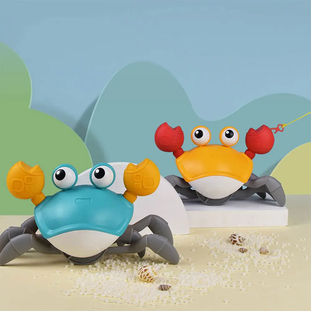 Dancing Crab Toy for Babies Crawling Interactive Escape Crabs Cute Sensing Crab Automatically Avoid Obstacles Toys Birthday Gift