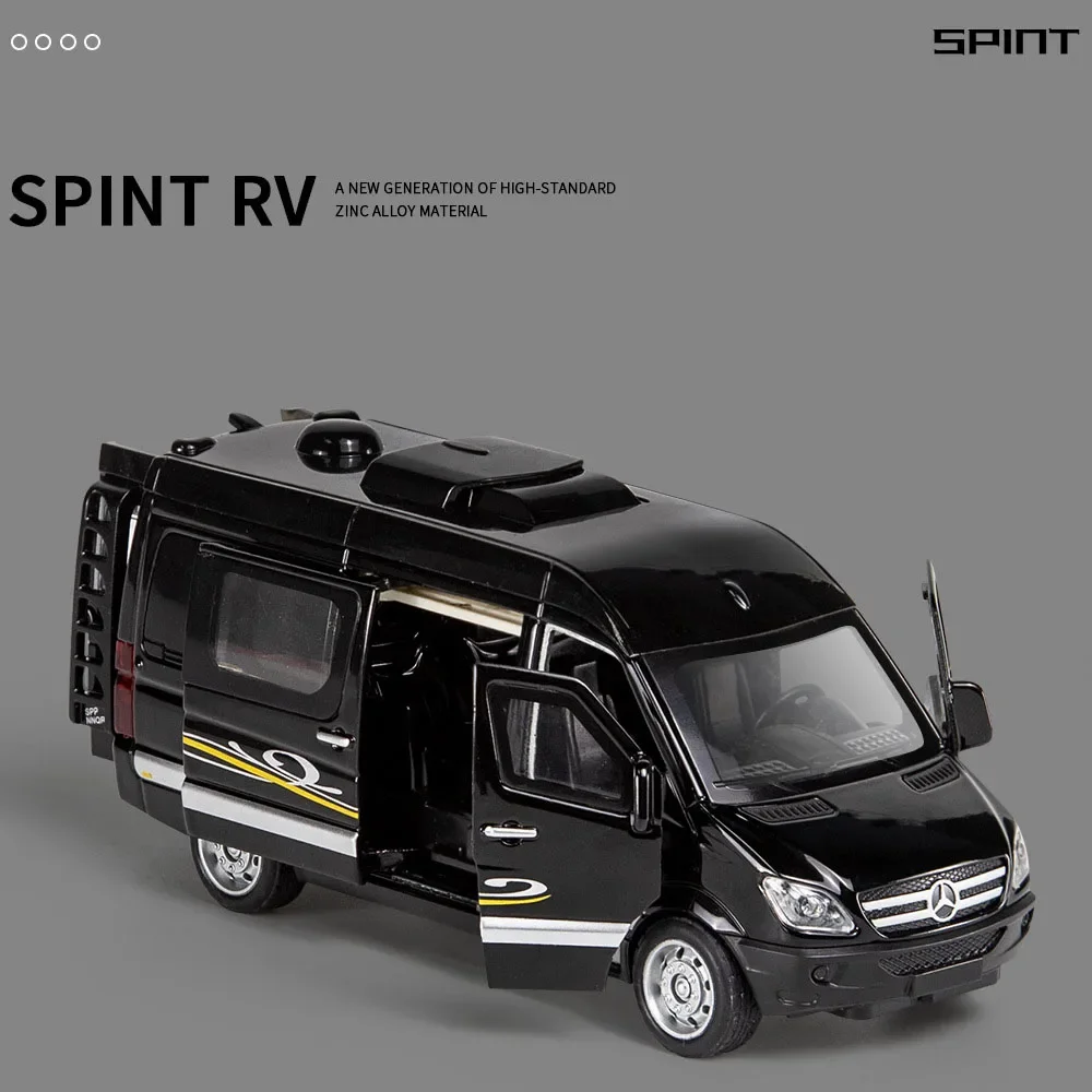 Hot 1:32 Scale Diecast Car Benz MPV Sprinter Metalowy model ze światłem i dźwiękiem Pojazd wycofany Kolekcja zabawek ze stopu na prezenty