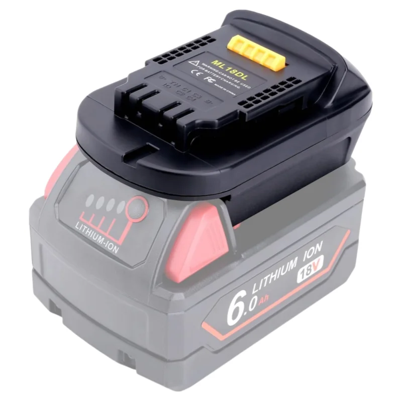 Novo adaptador conversor de bateria de lítio ml18dl para mil-waukee 18v M-18 bateria de íon-lítio para dewalt 20v ferramentas elétricas sem fio