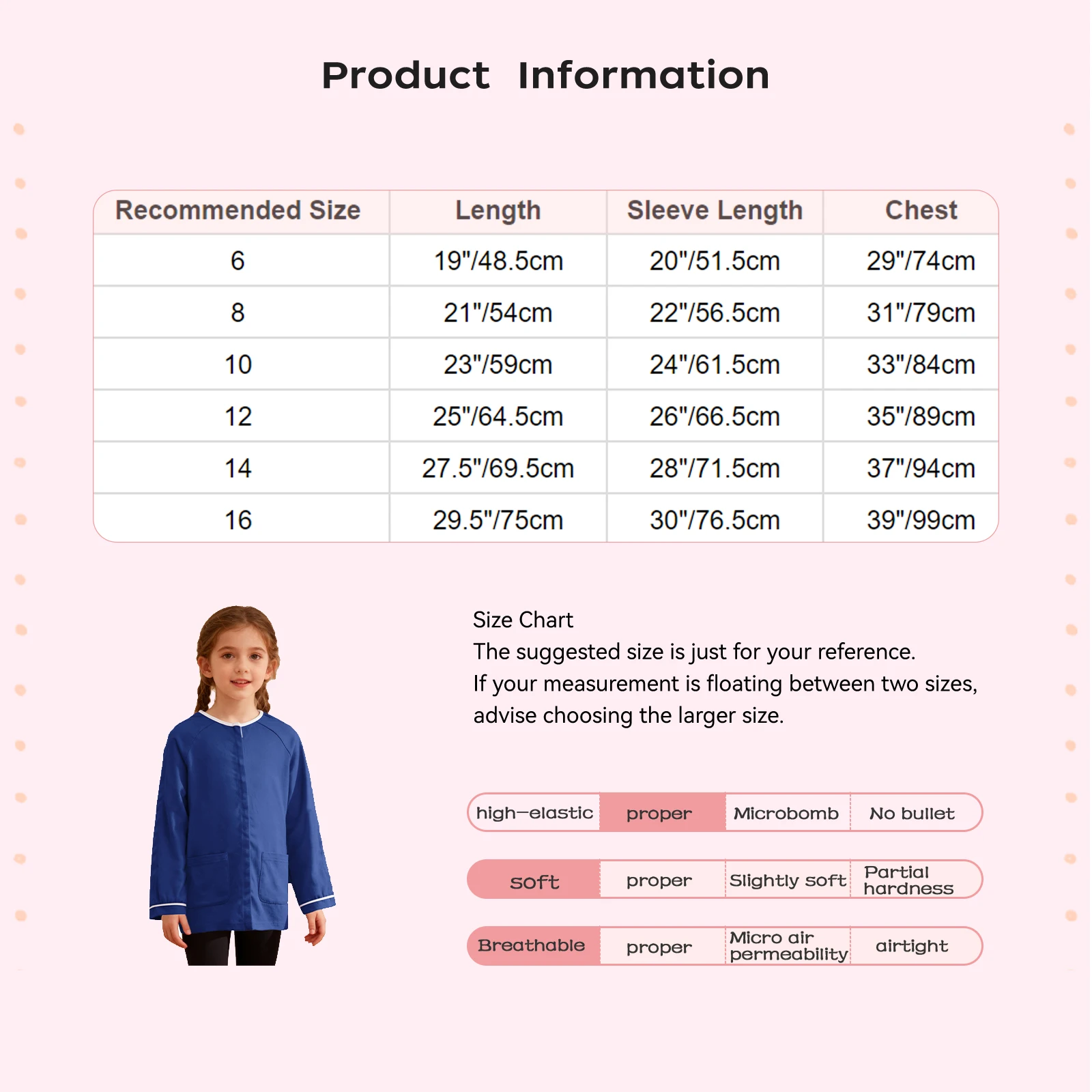 ملابس مناسبة للأطفال والأولاد والبنات ذات الاحتياجات الخاصة، زي ما بعد العملية الجراحية، أزرار ضغط مفتوحة بالكامل وأكمام طويلة مع جيوب