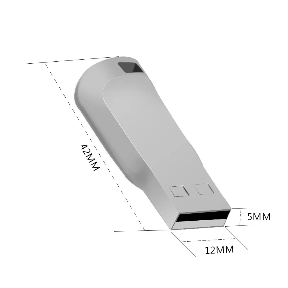 노트북용 USB 2.0 플래시 드라이브, 미니 메탈 고속 메모리 스틱, 실버 펜 드라이브, 비즈니스 선물, U 디스크, 64GB, 16GB, 8G