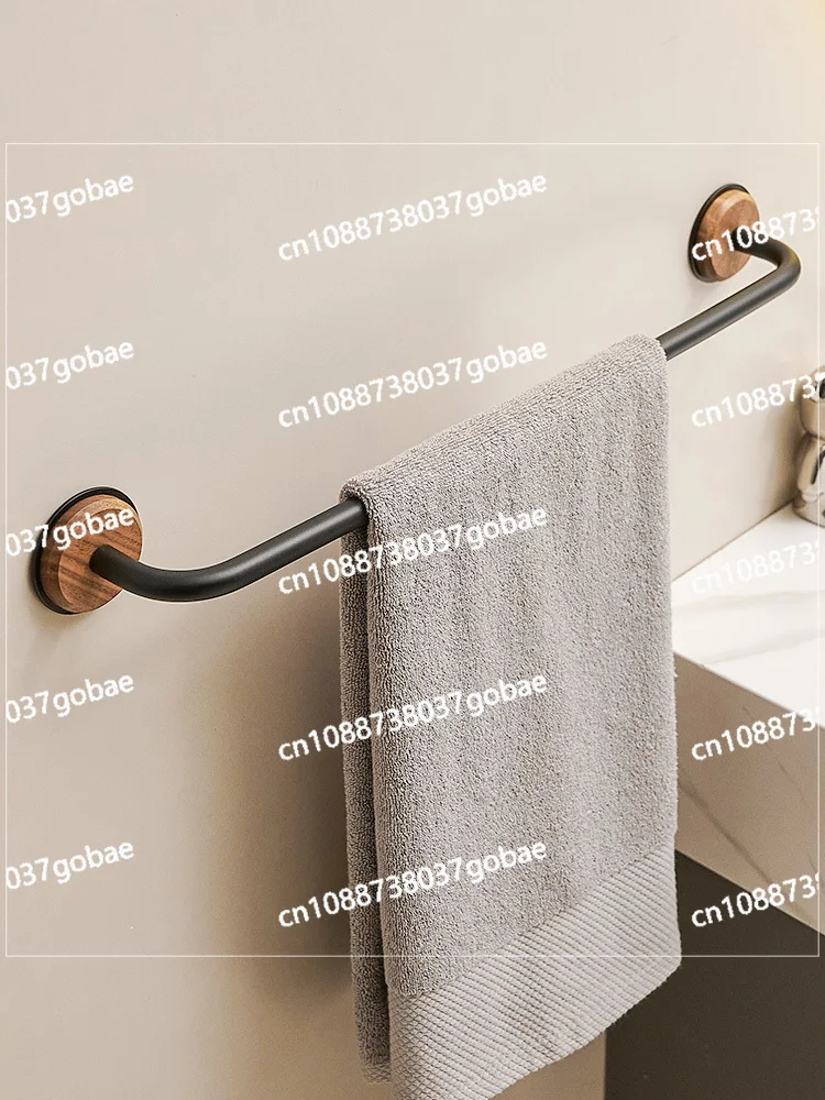 Wyj Walnut Bathroom Bath Towel Bar Wash Table Rack Storage Hook Shelf