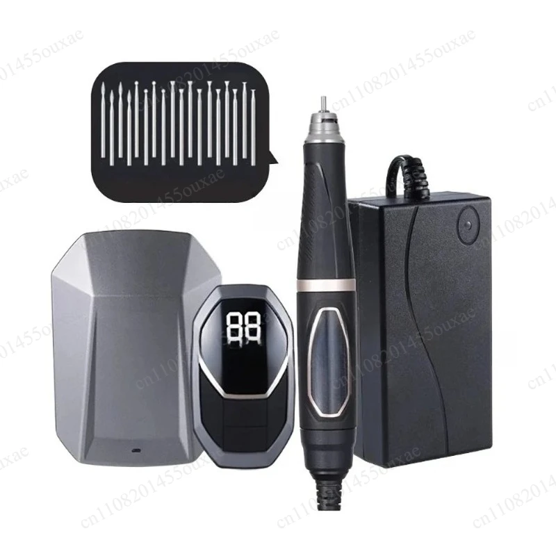 QZ-WS609 Brushless Electric Engraver Pen 50000RPM Portable Jade Stone Carving Tool With Wireless Foot Pedal Control