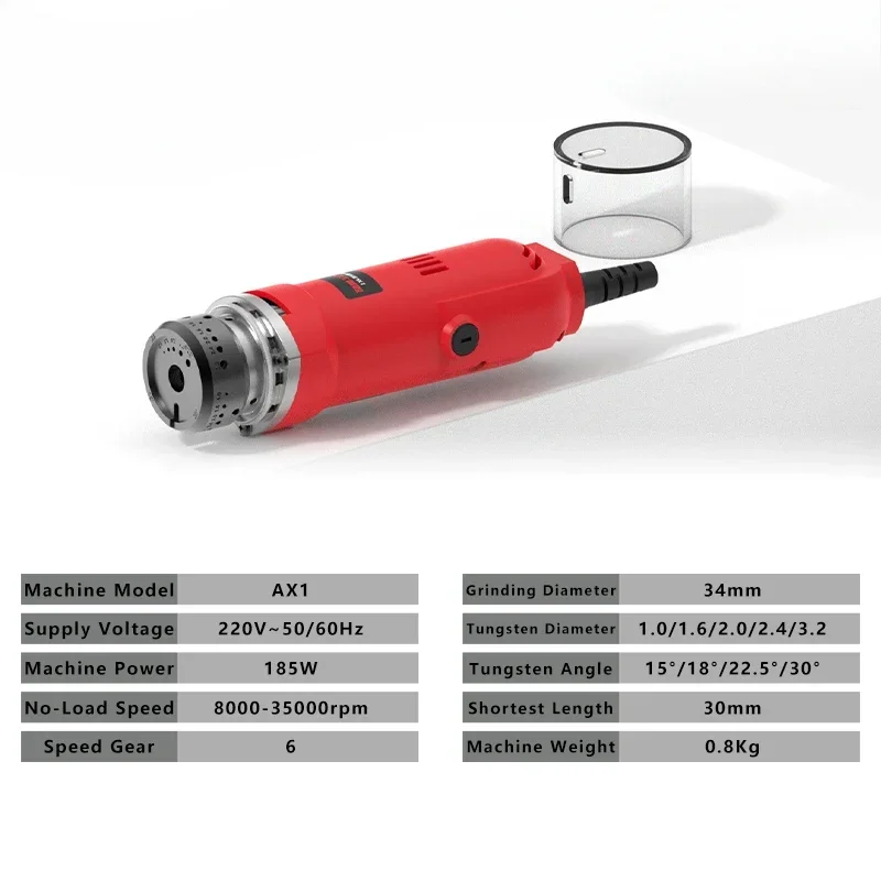 AX1 Portable Brushless Tungsten Electrode Grinder Tiger-Weld Tungsten Needle Bar Knife Grinder Handheld Welding Accessories Tool