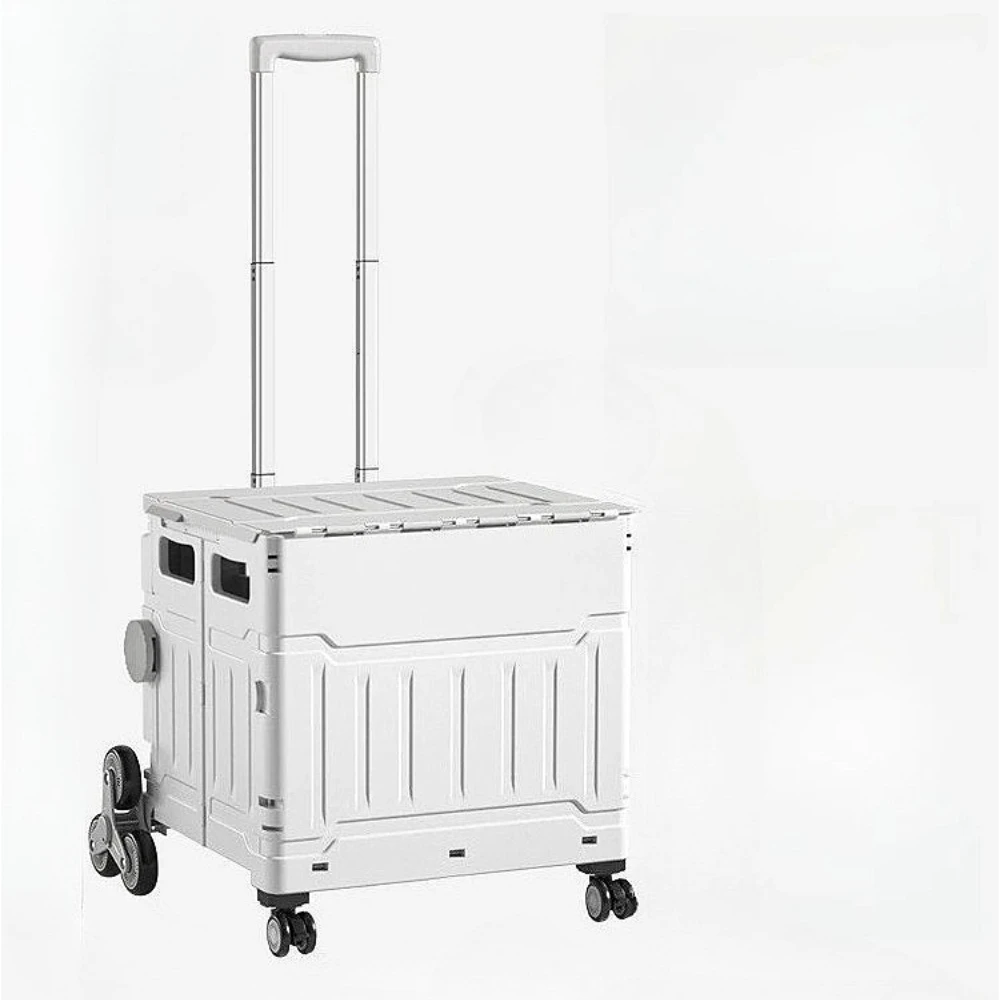 

Foldable 40CM Portable Shopping Cart Multi-functional Outdoor Camping Hand Trolley Stair Climbing Cart for Easy Transport