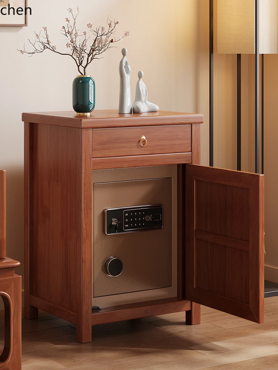 HXL solid wood bedside table, safe, integrated home hidden safe, bedroom smart locker